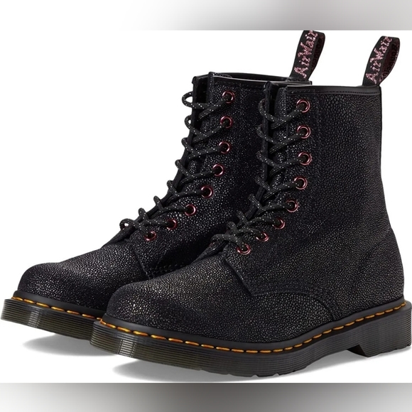 Dr. Martens Shoes - DR. MARTENS 1460 EYELET BEJEWELLED BOOTS BLACK WOMEN SIZE 10